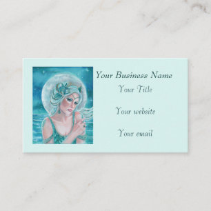 Carte De Visite Luna moon goddess mermaid art par Renee L. Lavoie