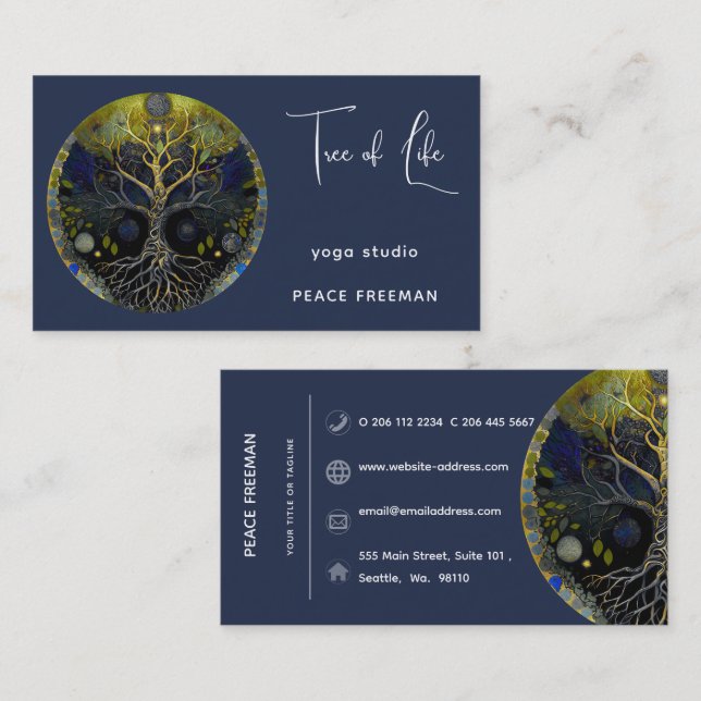 Carte De Visite Luna Rising | Arbre de Vie (Devant / Derrière)