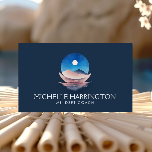 Carte De Visite Lunar Echo Blue Pleine lune Writer, entraîneur de  (Créateur téléchargé)