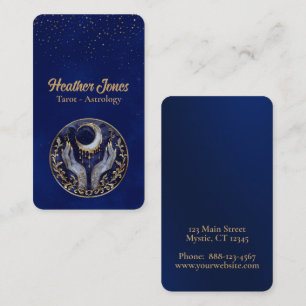 Carte De Visite Lune céleste à mains