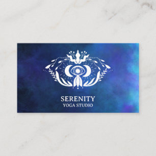 Carte De Visite Lune céleste holistique Troisième oeil Nebula Bleu