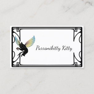 Carte De Visite Lune et étoiles cosmiques de chat