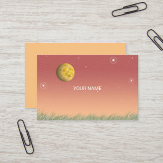 Carte De Visite Lune fantastique et ciel étoilé silencieux.