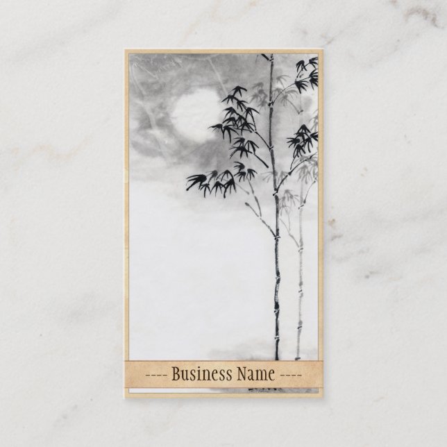 Carte De Visite Lune japonaise classique de bambou d'art de (Devant)