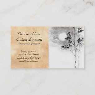 Carte De Visite Lune japonaise classique de bambou d'art de