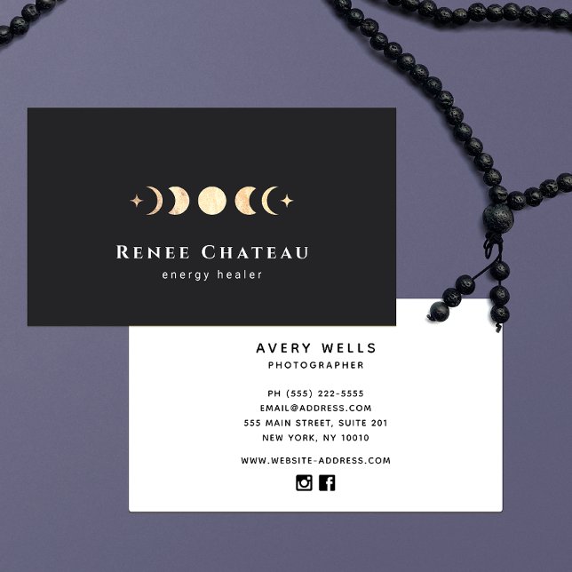 Carte De Visite Lune lunaire Phases Energy Healer (Créateur téléchargé)