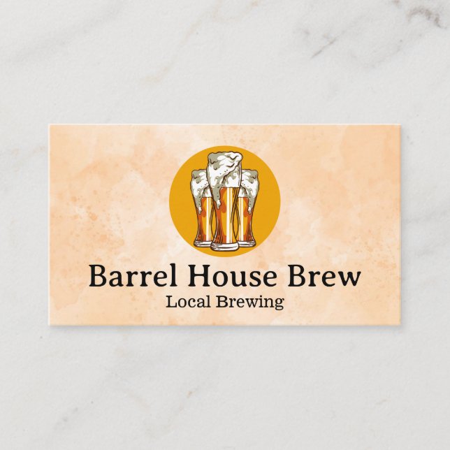 Carte De Visite Lunettes de bière | Brasserie (Devant)