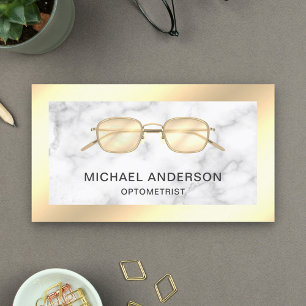 Carte De Visite Lunettes de marbre en feuille d'or Ophtalmologue O