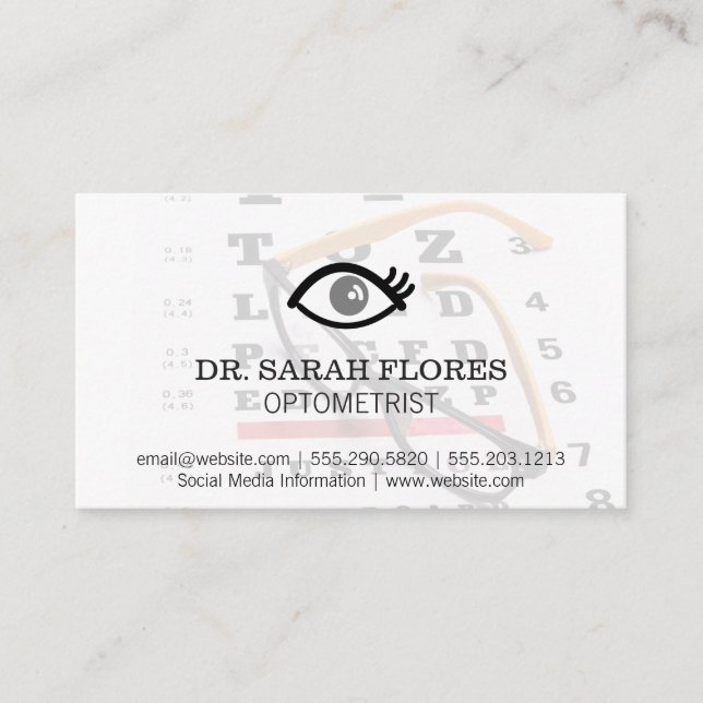 Carte De Visite Lunettes de prescription | Icône oeil (Devant)