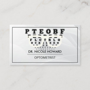 Carte De Visite Lunettes de prescription   Test de l'oeil