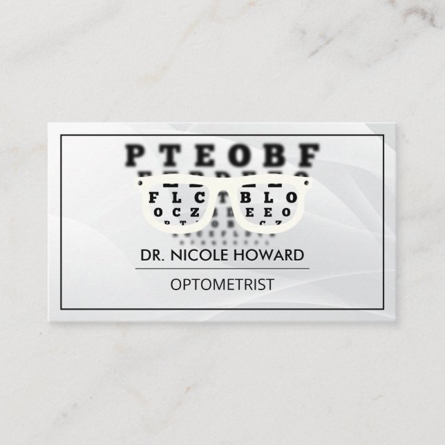 Carte De Visite Lunettes de prescription | Test de l'oeil (Devant)