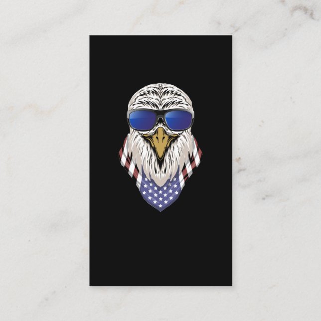 Carte De Visite Lunettes de soleil de l'aigle patriotique Drapeau  (Devant)