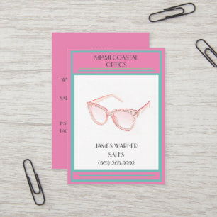 Carte De Visite Lunettes de soleil de Miami Pink Retro 80's