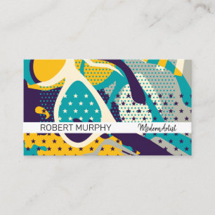 Carte De Visite Lunettes de soleil et Stars Pop Art