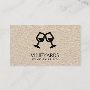 Carte De Visite Lunettes de vin Toast Cuir