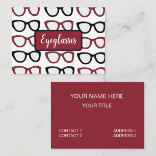 Carte De Visite Lunettes Lunettes Specs Verres Optométriste