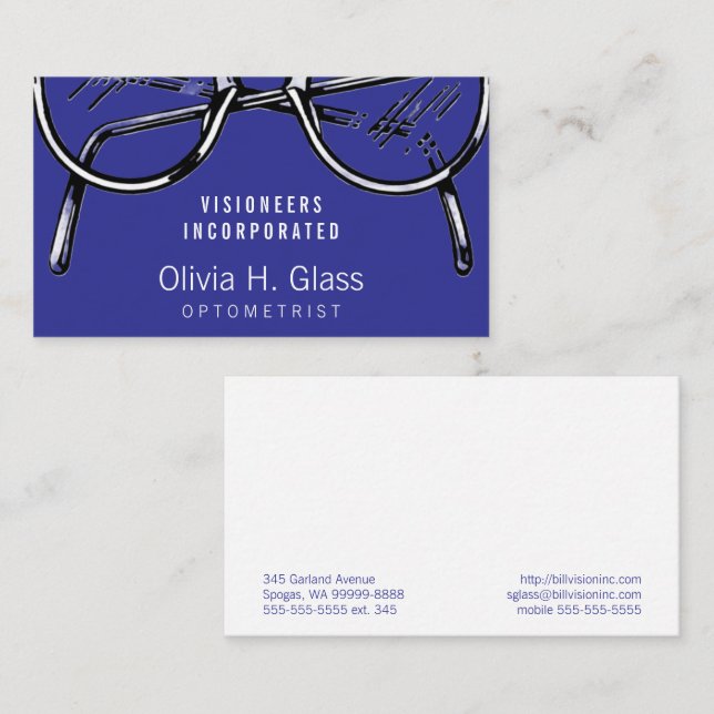 Carte De Visite Lunettes Optique Vision (Devant / Derrière)