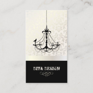 Carte De Visite Lustre + damas baroque /perle + bistrot