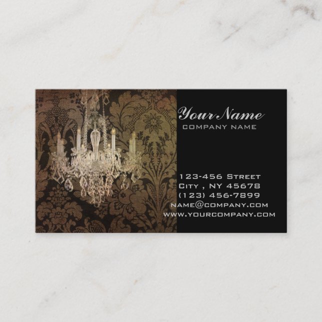 Carte De Visite lustre de cru de Paris de damassé de steampunk (Devant)