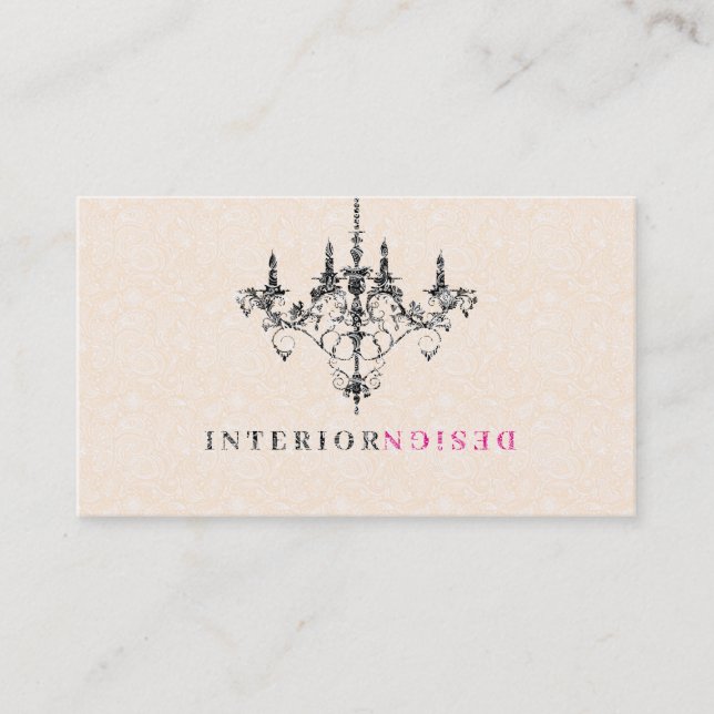 Carte De Visite Lustre noir Design d'intérieur Arrière - plan beig (Devant)