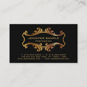 Carte De Visite Lustre UV d'or de signature simple professionnelle