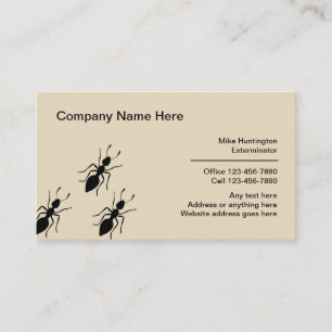 Carte De Visite Lutte contre professionnelle exterminateur et