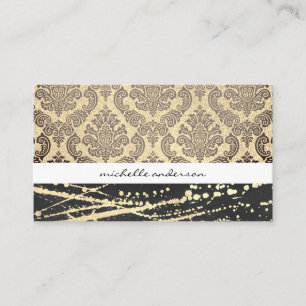 Carte De Visite Lux Damask et Gold Expressive