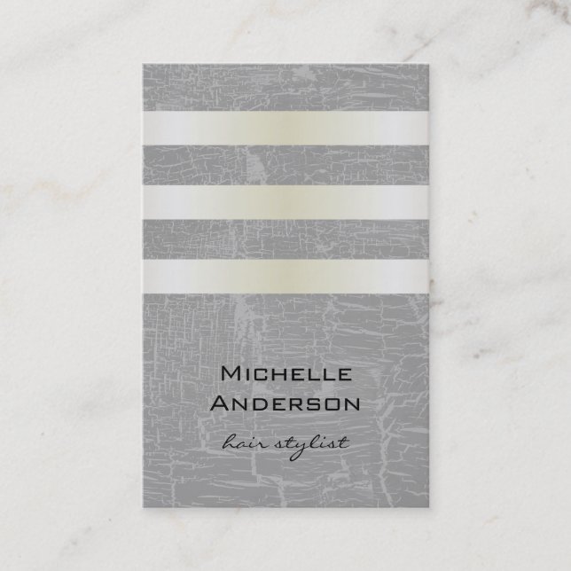 Carte De Visite Lux White Gold Stripes avec Arrière - plan Swank (Devant)