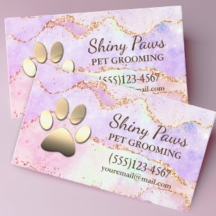 Carte De Visite Luxe Agate Parties scintillant Chien Paw Pet Pet G
