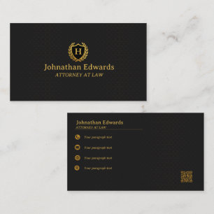 Carte De Visite Luxe Black and Gold Professional   Élégant
