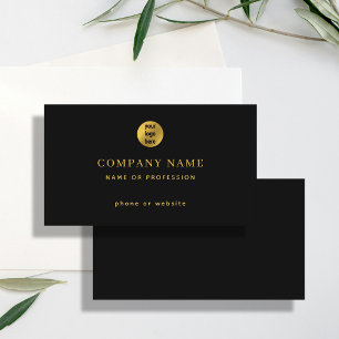 Carte De Visite Luxe Black Gold Minimal Business Logo Contact