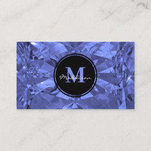 Carte De Visite Luxe Blue Crystal Jewel Design