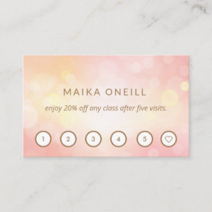 Carte De Visite Luxe Blush PINK bokeh wellness massage yoga