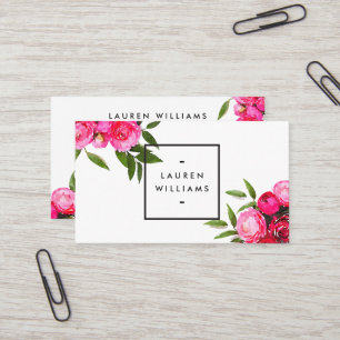 Carte De Visite Luxe Bold Roses d'aquarelle