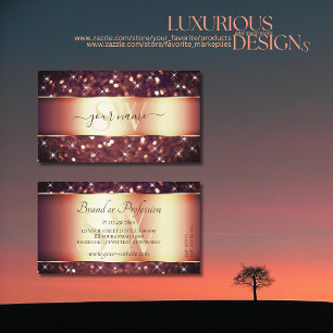 Carte De Visite Luxe Bourgogne Rose Golden Parties scintillant Eto