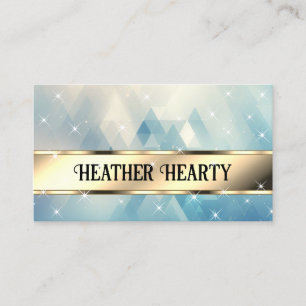 Carte De Visite Luxe Chic Triangles Motif Or Turquoise Bleu Ombre