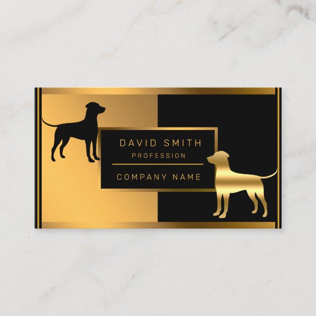 Carte De Visite Luxe Chien Groomer Professionnel Ajouter Votre Tex (Devant)