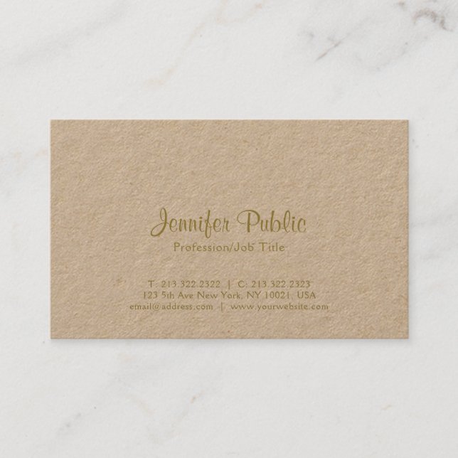 Carte De Visite Luxe de la meilleure qualité de Papier d'emballage (Devant)
