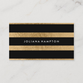 Carte de visite Luxe d'or noir moderne, aluminium