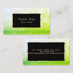 Carte De Visite Luxe Élégant Bokeh Pailleté Vert Moderne et Stylé