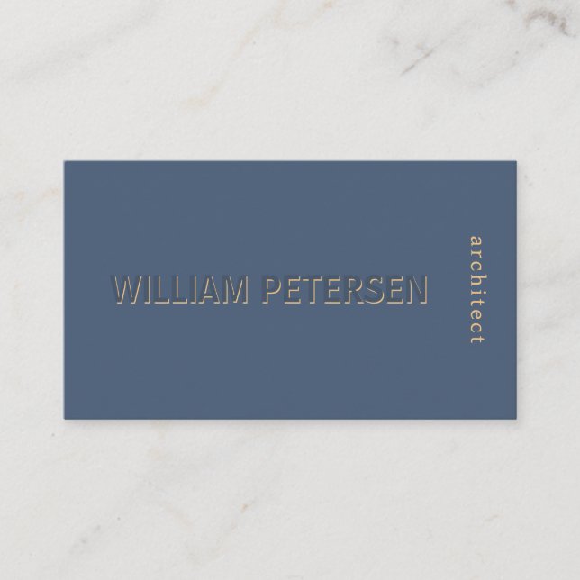 Carte De Visite Luxe élégant matte marine et or professionnel (Devant)
