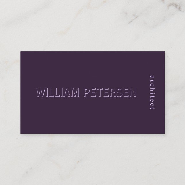 Carte De Visite Luxe élégant matte violet prum professionnel (Devant)