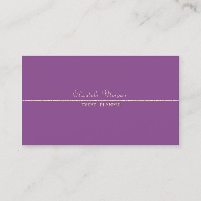 Carte De Visite Luxe Élégant Simple, Violet (Devant)
