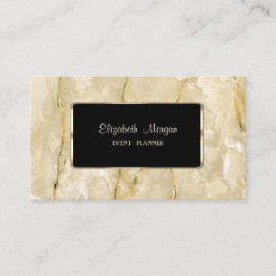 Carte De Visite Luxe Élégant Style, Moderne, Cadre Noir, Marbre