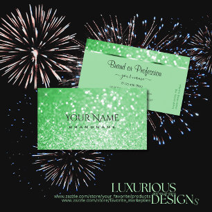 Carte De Visite Luxe Emerald Green Parties scintillant Étoiles lu