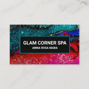 Carte De Visite *~* Luxe Glam Rainbow QR Parties scintillant Beaut