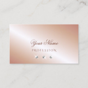 Carte De Visite Luxe Glam Rose Gold Sparkling Diamonds Luxuriant