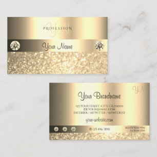 Carte De Visite Luxe Glam Shimmery Parties scintillant Monogramme 