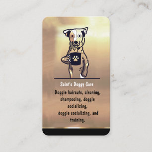 Carte De Visite Luxe Gold Pet Sitter Chien Walker Groomer