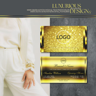 Carte De Visite Luxe Golden Sparkle Yellow Gold Parties scintillan